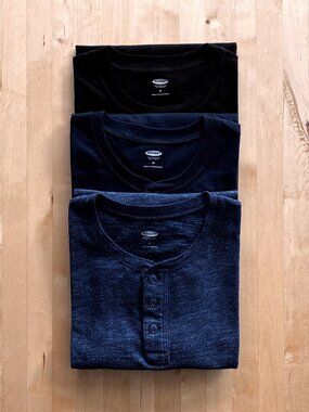 Three Old Navy Cassic Henley Tees Bundle Men's Medium